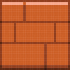 Brown brick texture pixel art. Vector picture.	