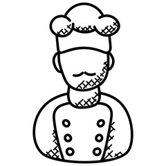 
A person wearing chef hat, head cook 
