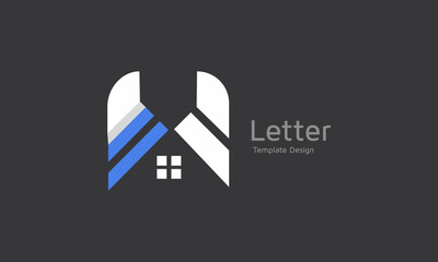 Alphabet W icon, real estate with lettering design, Abstract Colorful Logo Design Elements