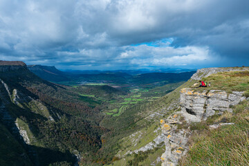 Autumn landscape at the Salto del R&iacute;o Nervion in the Monte Santiago Natural Monument. Region of the Merindades. Province of Burgos, Autonomous Community of Castilla y Le&oacute;n, Spain, Europe