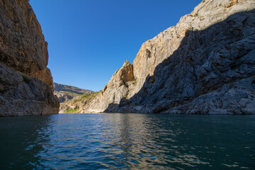 Fototapeta na wymiar Euphrates River and Karanlik (Dark) Canyon in Kemaliye Erzincan Turkey