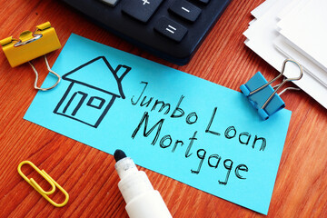 Jumbo Loan mortgage is shown on the business photo using the text