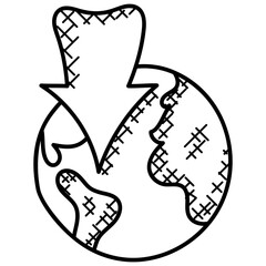 
Globe with arrow, digital world
