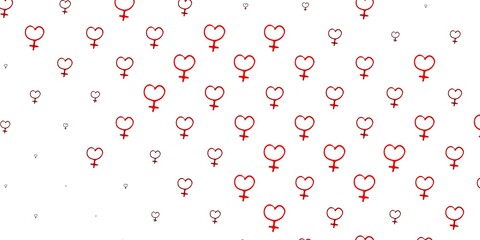 Light Red vector background with woman symbols.