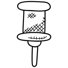 
A pushpin for noticeboard to pin attachments and sticky notes 
