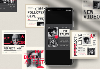Monochromatic Social Media Post Layouts