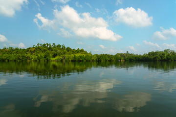 Fototapeta na wymiar Lake natural landscape, Sri Lanka, Koggala village