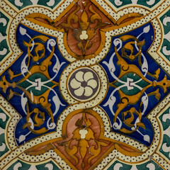 Oriental background in yellow and blue colors, Morocco