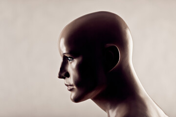 Portrait of an old mannequin