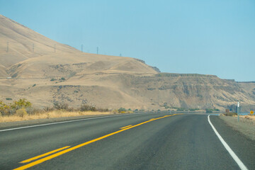 Freeway across the desert in east Oregon