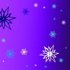 Fototapeta na wymiar Christmas Snowflakes on a purple background