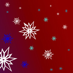 Fototapeta na wymiar Christmas Snowflakes on a red background