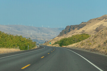 Freeway across the desert in east Oregon