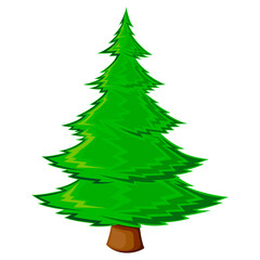 Christmas tree flat vector illustration. New Years and Christmas symbol. Christmas tree icon.
