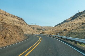 Freeway across the desert in east Oregon