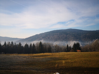 Fototapeta na wymiar Herbstlandschaft, Berge near Grafling, Deggendorf, Bayern, Bavaria