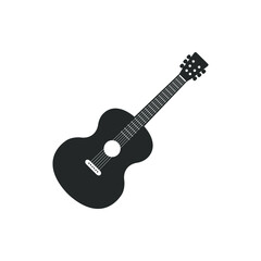 Obraz na płótnie Canvas Black guitar icon. Music symbol isolated on white background. Vector illustration