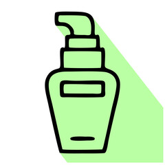 Cream, serum flat line icon. Makeup beauty care sign, illustration of skin moisturizer in plastic package.