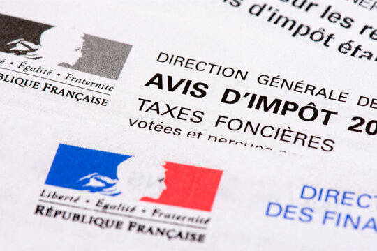 Paris, France, 23 août 2020 : Avis d'impôt taxes foncières