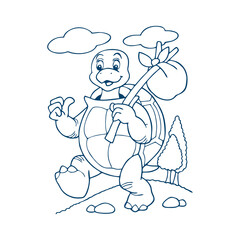 Sea Turtle Vector Illustration, Turtle Vector Sketch, Hand Drawn Sketch of Turtle