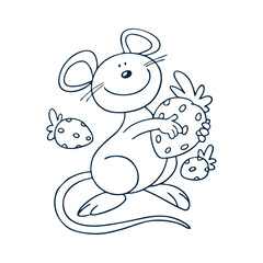 Cute mouse character dancing. 2020 New Year symbolic animal.