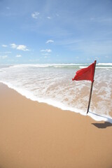 red umbrella on the beach