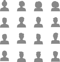 Big set of flat avatar, vector people icon, user faces design illustration,  including male and female . User flat avatar icon, sign, profile people symbol