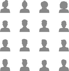 Big set of flat avatar, vector people icon, user faces design illustration,  including male and female . User flat avatar icon, sign, profile people symbol