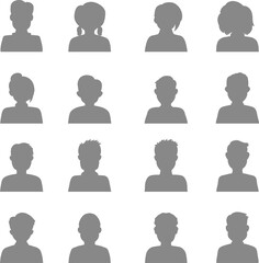 Big set of flat avatar, vector people icon, user faces design illustration,  including male and female . User flat avatar icon, sign, profile people symbol