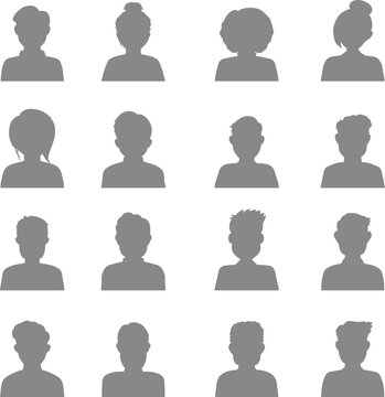Big set of flat avatar, vector people icon, user faces design illustration,  including male and female . User flat avatar icon, sign, profile people symbol