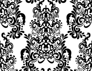 Filigree Repeating Seamless Pattern with Transparent Background