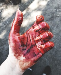 hand with blood