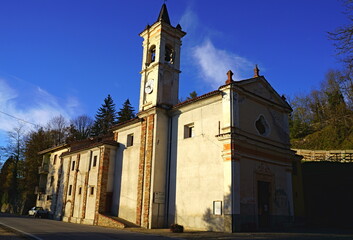 Obraz premium san benedetto church in Montezemolo, province of Cuneo in Piedmont