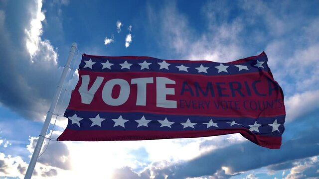 United States Presidential Election, 2020. Animation with Vote 2020 sign