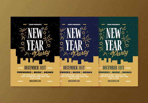 Multicolor New Year Celebration Flyer Layout