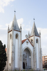 Santo Condestavel Church in Lisbon. Neogothic style Catholic landmark in the capital of Portugal
