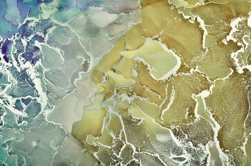 Fluid Art . Modern аbstract colorful background, wallpaper. Mixing acrylic paints. Marble texture. Alcohol ink colors translucent