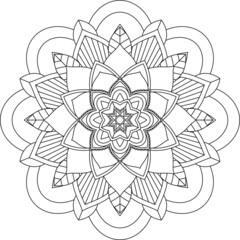 Easy Mandala coloring book simple and basic for beginners, seniors and children. Set of Mehndi flower pattern for Henna drawing and tattoo. Decoration in ethnic oriental, Indian style.