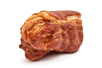 Smoked Pork meat, isolated on white background