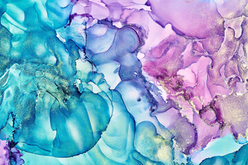 Fluid Art . Modern аbstract colorful background, wallpaper. Mixing acrylic paints. Marble texture. Alcohol ink colors translucent