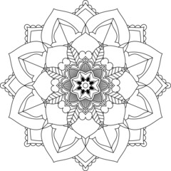 Easy Mandala coloring book simple and basic for beginners, seniors and children. Set of Mehndi flower pattern for Henna drawing and tattoo. Decoration in ethnic oriental, Indian style.