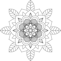 Easy Mandala coloring book simple and basic for beginners, seniors and children. Set of Mehndi flower pattern for Henna drawing and tattoo. Decoration in ethnic oriental, Indian style.