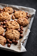 Oatmeal cookies with bananas and nuts