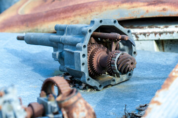 environmental protection, old discarded and trown away pieces of metal