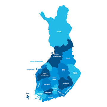 Finland - map of regions
