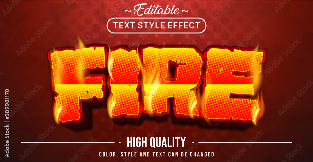 Poster editable text style effect - fire theme style.