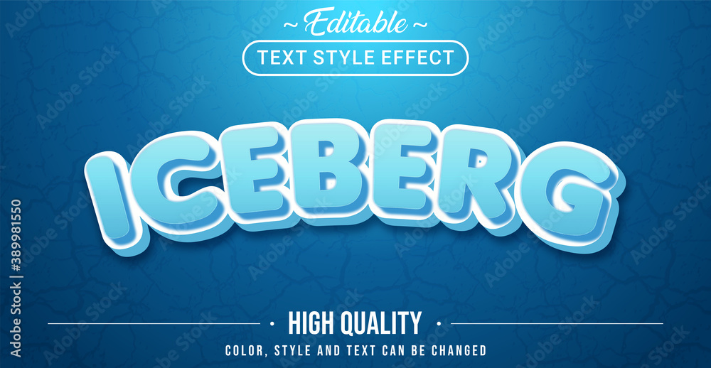 Poster editable text style effect - iceberg theme style.