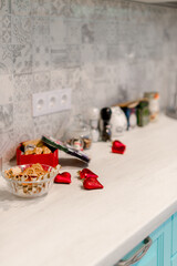 Homemade cookies in christmas box