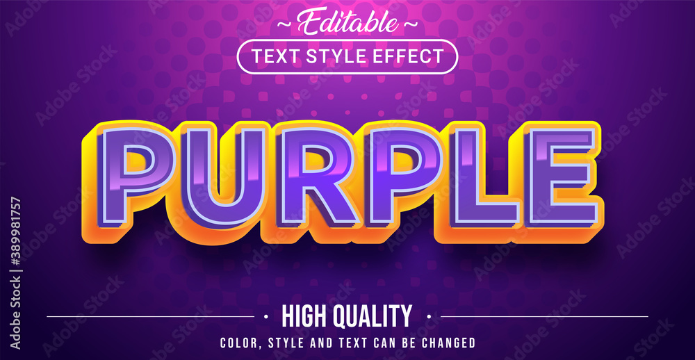 Poster editable text style effect - purple theme style.