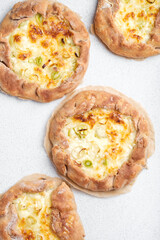 Galette with cheese and leeks